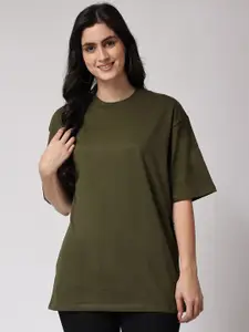 The Label Bar Drop-Shoulder Cotton Oversized Fit T-shirt
