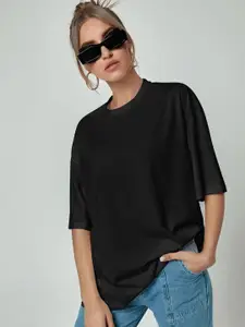 Kotty Drop-Shoulder Sleeves Loose Cotton T-shirt