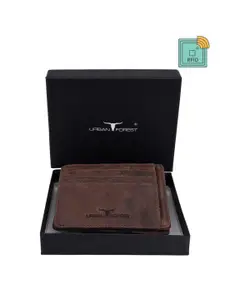 URBAN FOREST Men Leather Rfid Blocking Two Fold Wallet