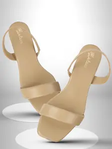 Picktoes Open Toe Block Heels With Backstrap