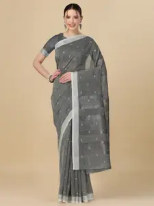 elora Ethnic Motif Woven Design Zari Linen Saree