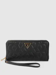 GUESS Women Quilted Zip Around Wallet with Detachable Wrist Loop