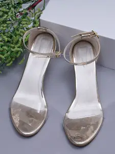 Misto Open Toe Comfortable Slim Heels With Ankle Loop