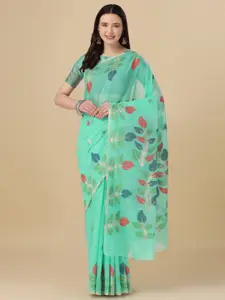elora Sea Floral Motif Woven Design Cotton Saree