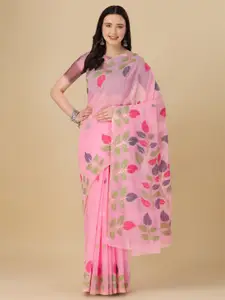 elora Floral Motif Woven Design Cotton Saree