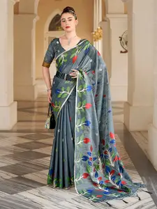 elora Floral Motif Woven Design Cotton Saree