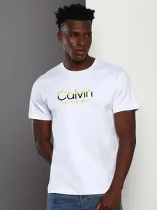 Calvin Klein Jeans Brand Logo Embroidered Round Neck Pure Cotton T-shirt