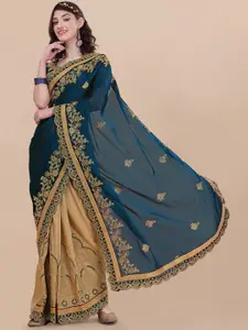Vaidehi Fashion Floral Embroidered Silk Blend Saree