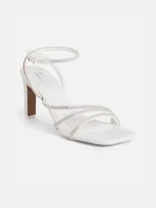 Call It Spring Silver-Toned Embellished Party Slim Heeled Sandals