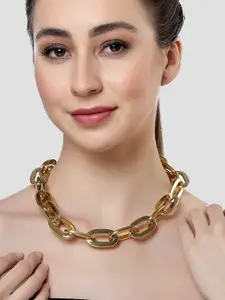 Bohey by KARATCART Gold-Plated Lightweight Link Necklace