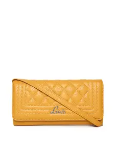 Lavie Women Orange Textured Two Fold Wallet