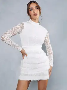 MISSPAP Fringed Lace Bodycon Mini Dress