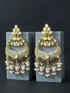 Golden Peacock Gold-Plated Floral & Peacock Design Chandbalis Earrings