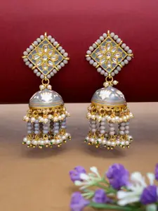 Golden Peacock Gold-Plated Dome Shaped Jhumkas