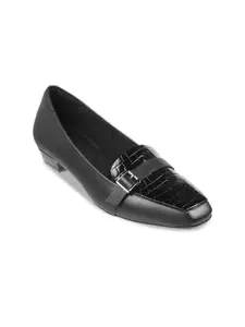 Metro Textured Block Pumps With Buckles