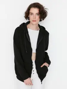 Trendyol Hooded Front Open Sweatshirt