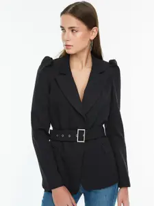 Trendyol Women Double-Breasted Casual Blazer With Belt