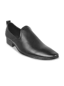 Metro Men Textured Leather Formal Slip-On Shoes