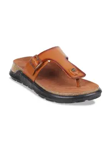 Metro Men Open Toe Comfort Sandals With Buckle Detail