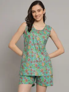 Vastralay Floral Printed Pure Cotton Night Suit