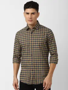 Van Heusen Sport Checked Spread Collar Pure Cotton Slim Fit Casual Shirt