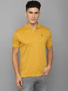 Louis Philippe Jeans Conversational Printed Polo Collar Slim Fit Pure Cotton T-shirt