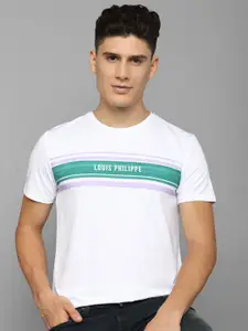 Louis Philippe Sport Striped Pure Cotton Slim Fit T-shirt