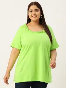theRebelinme Plus Size Solid Cotton T-shirt