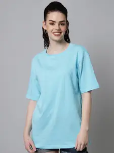 Funday Fashion Drop-Shoulder Sleeves Pure Cotton Loose T-shirt