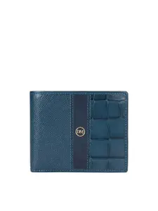 Da Milano Men Textured Quilted Leather Two Fold Wallet