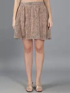 NUEVOSDAMAS Printed A-line Mini Skirt