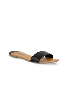 SOLES Textured Open Toe Flats
