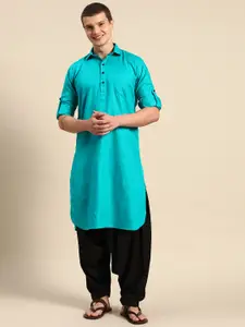 RAJUBHAI HARGOVINDAS Solid Pathani Cotton Kurta