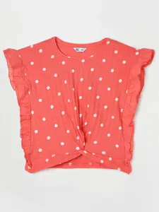 Fame Forever by Lifestyle Girls Polka Dots Printed Pure Cotton Top