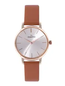 maxima Women Attivo Dial & Leather Straps Analogue Watch 66311LMLR