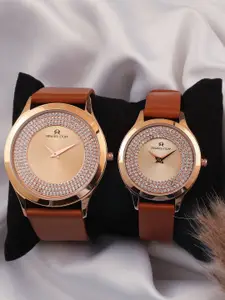 SWADESI STUFF Women Set Of 2 Leather Straps Analogue Watch SF0513 WOMEN