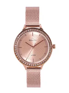maxima Women Printed Dial & Bracelet Style Straps Watch 66230CMLR