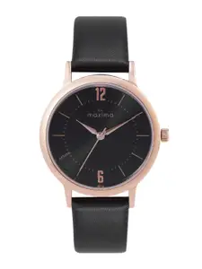 maxima Women Leather Straps Regular Analogue Watch 67103LMLR