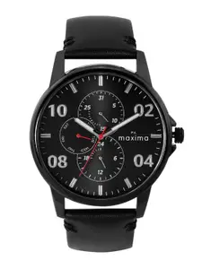 maxima Men Leather Straps Analogue Multi Function Watch 66340LMGB