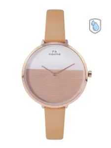 maxima Women Brass Dial & Leather Straps Analogue Watch 60630LMLR