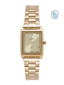 maxima Women Gold Stainless Steel Bracelet Style Straps Analogue Watch 06117CMLY