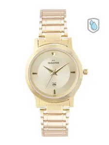 maxima Women Gold Stainless Steel Bracelet Style Straps Analogue Watch 65620CMLY