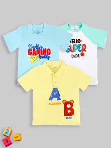 Kidbea Infant Girls Pack Of 3 Typography Printed Bamboo T-shirt
