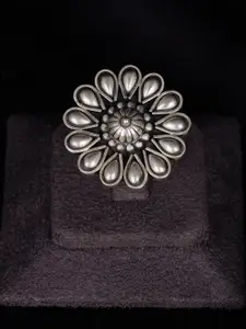 Shyle 925 Sterling Silver Flower Finger Ring