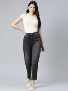 ZHEIA Women Relaxed Fit High-Rise Light Fade Stretchable Jeans