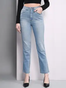 GUTI Women Slim Fit High-Rise Heavy Fade Cropped Stretchable Jeans