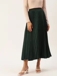 WISSTLER Accordion Pleated Flared Maxi Skirt
