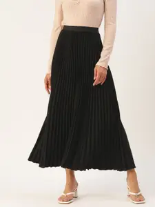 WISSTLER Accordion Pleated Flared Maxi Skirt