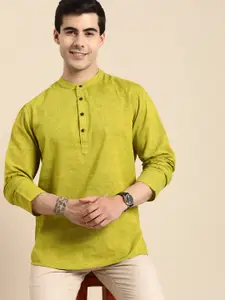 Anouk Men Mandarin Collar Pure Cotton Short Kurta