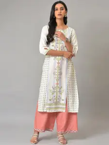 W Floral Printed Straight Kurta
